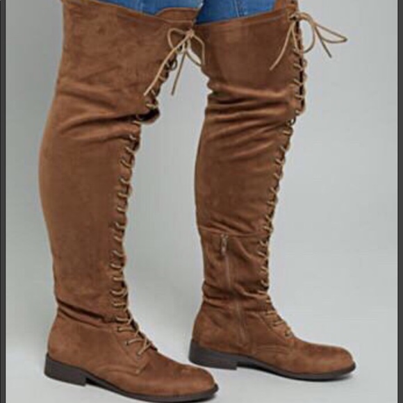 Rue21 Shoes - Wide Width Over the Knee Brown Boots